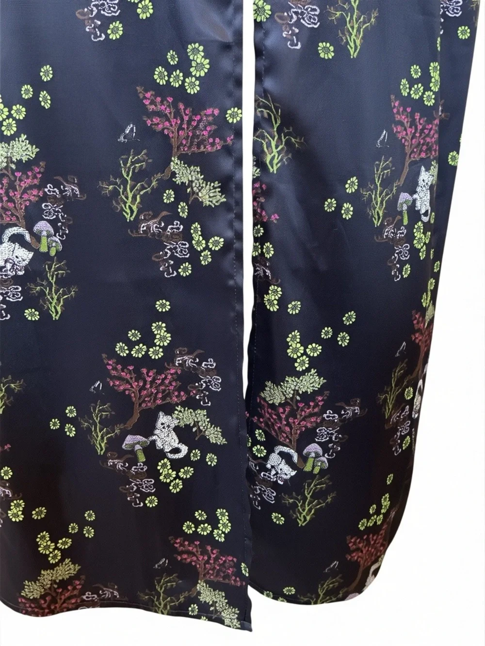 Urban Outfitters Cottagecore Fairycore Whimsigoth Mushroom Cat Floral Dress L - Picture 8 of 11